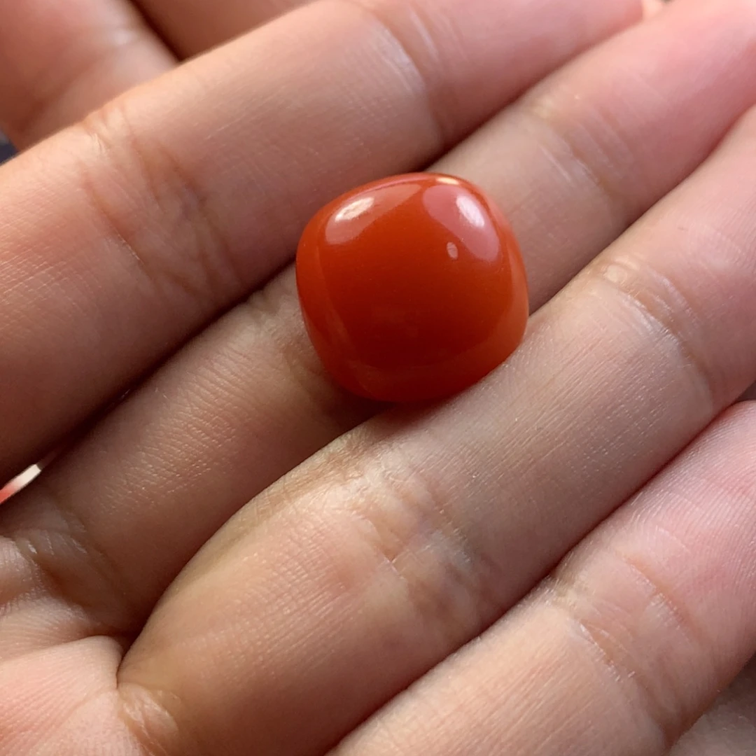 南红玛瑙柿子红方戒未镶嵌保山原矿南红