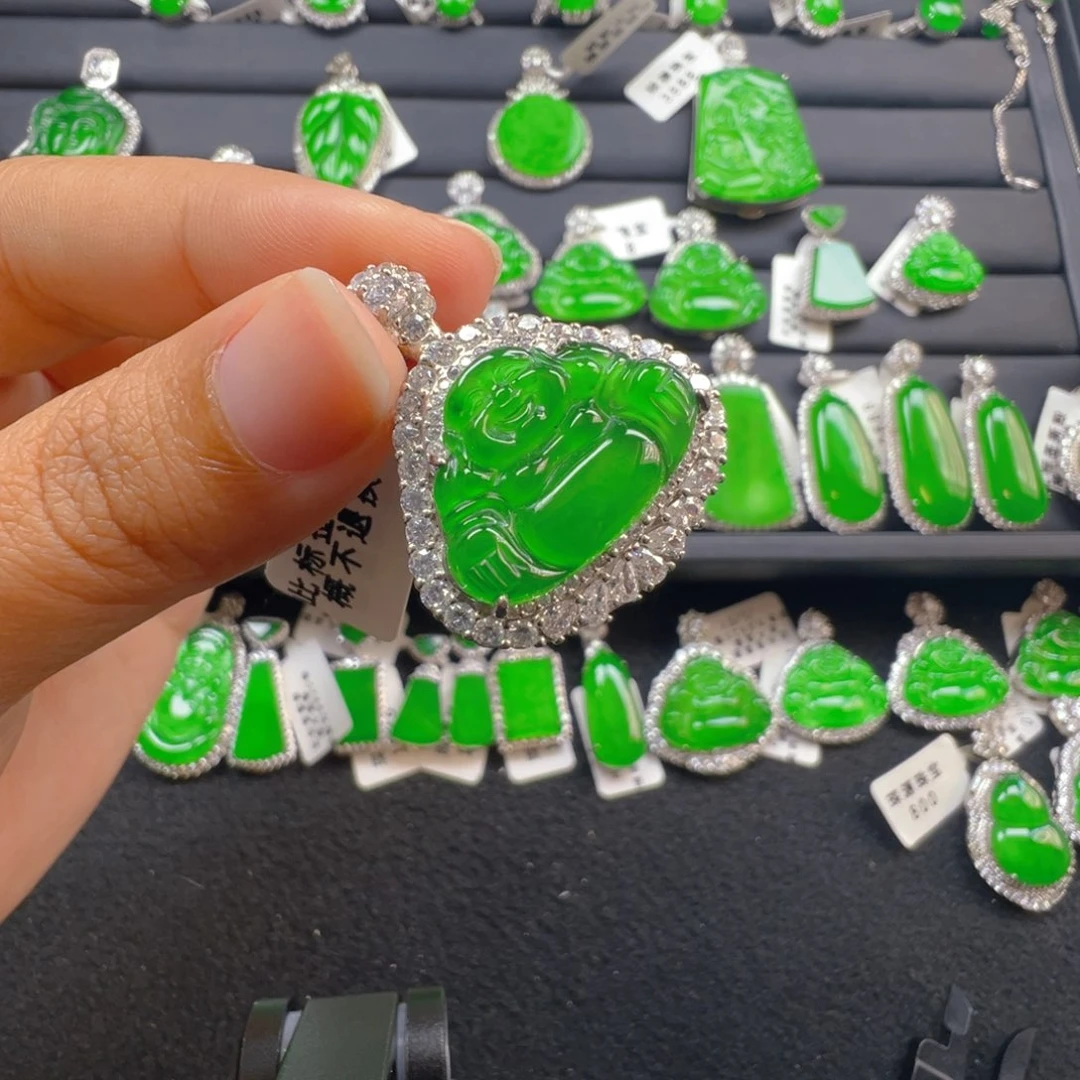 翡翠银S925镶嵌颈饰