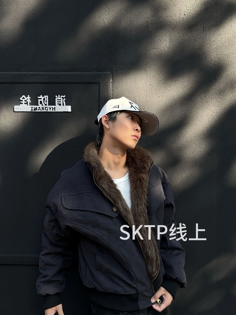 SKATEPARK“鬃狼座山雕”碧纹洗水珠帆解构加厚冬季座山雕棉服外套