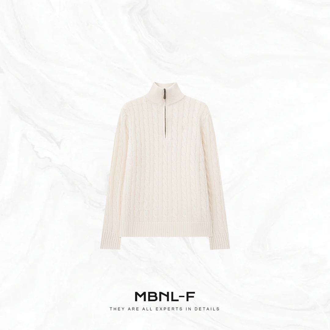 MBNL-F“高领绞花劳伦” 2025F/W新品 100%羊毛毛衣 秦磊XM-XMY2706