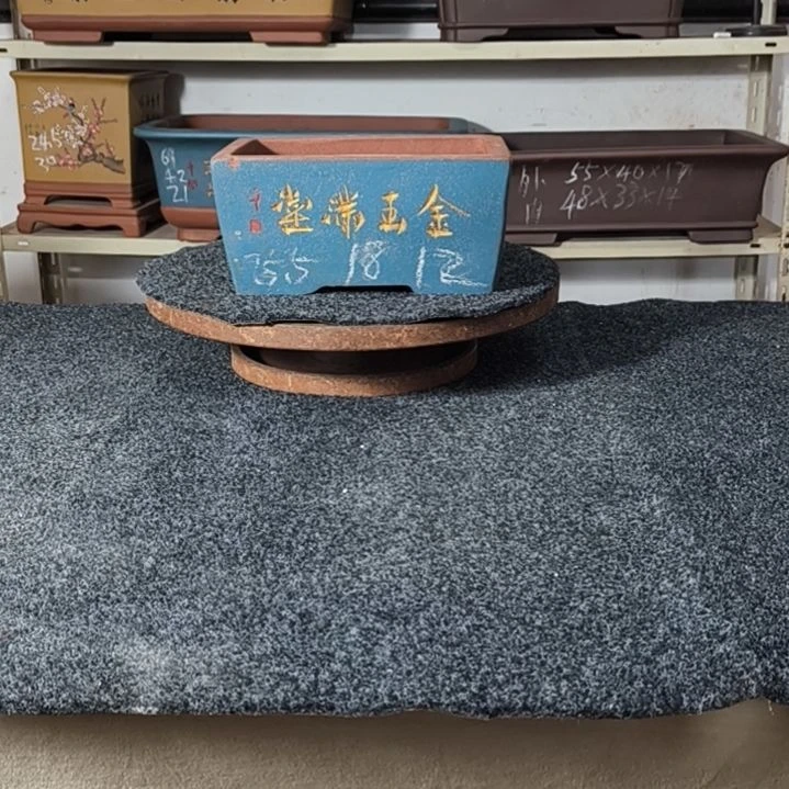 紫砂花盆宝蓝色小号马槽