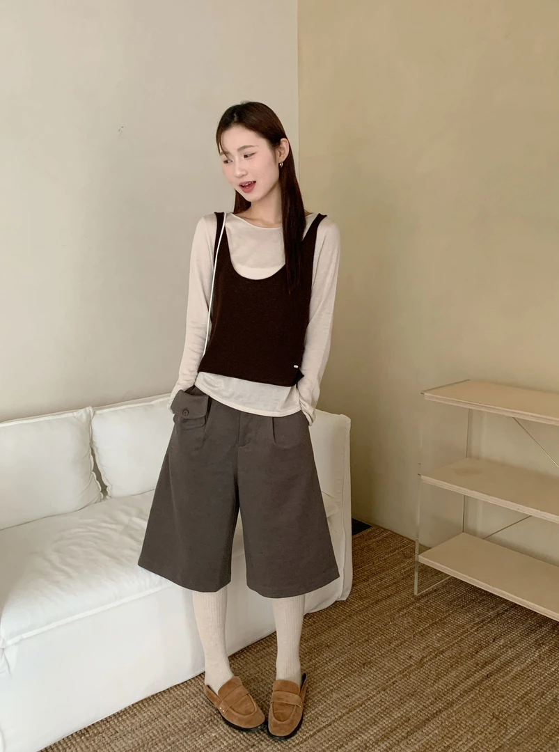 【素简.830122】秋冬新款假两件设计款女装上新绵羊毛混纺针织衫
