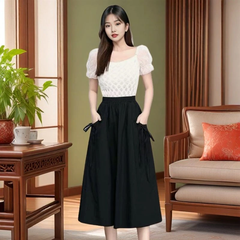 【遮肉显瘦】夏季气质百搭夏季白色纱半裙短裤女款爆款2025新款