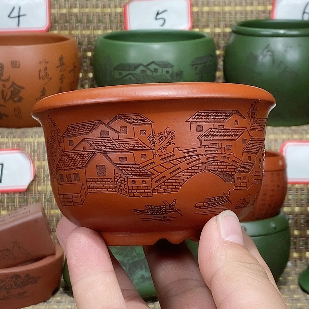 紫砂花盆我在等一