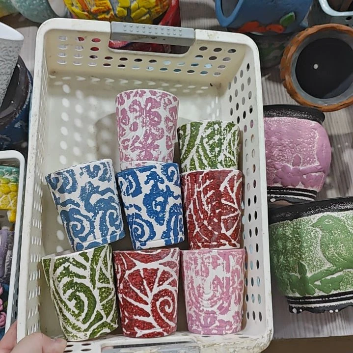 红陶吸水透气的白陶花盆凑满12发货