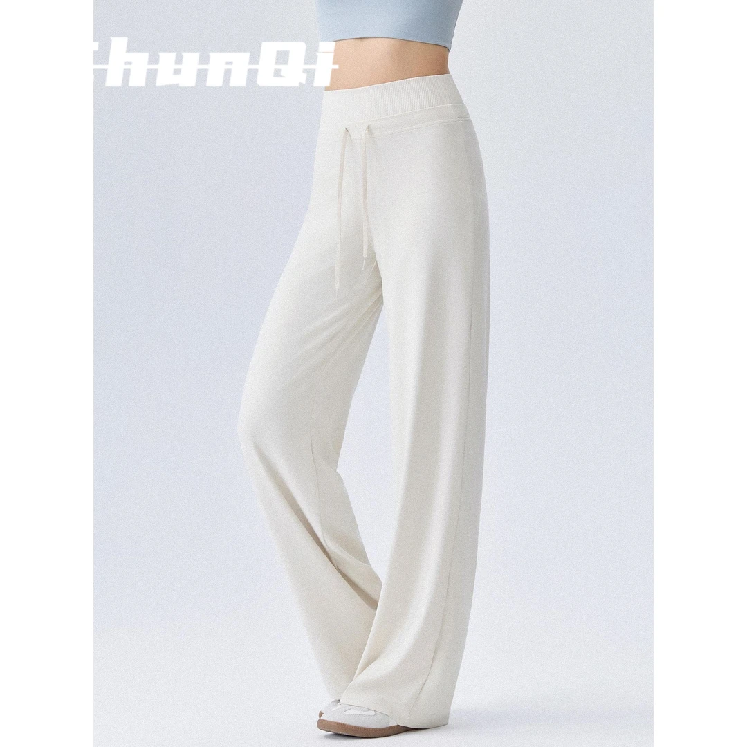 维多利亚高腰提臀休闲口袋直筒长裤高腰运动健身裤宽松显瘦瑜伽裤