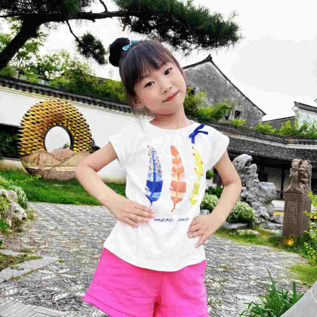 儿童夏季百搭短袖T桖纯棉童装儿童夏款上衣印花圆领