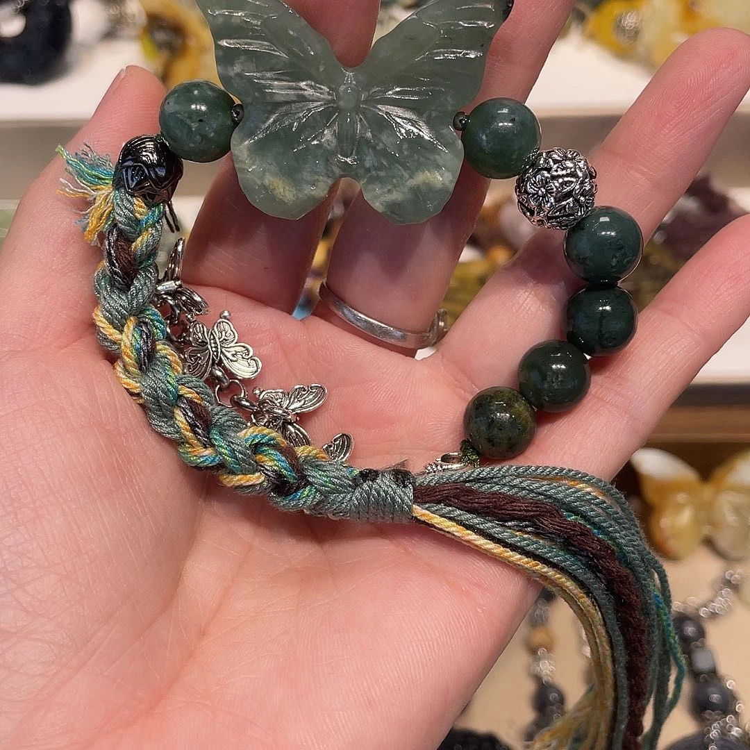 蛇纹石玉合金颈饰