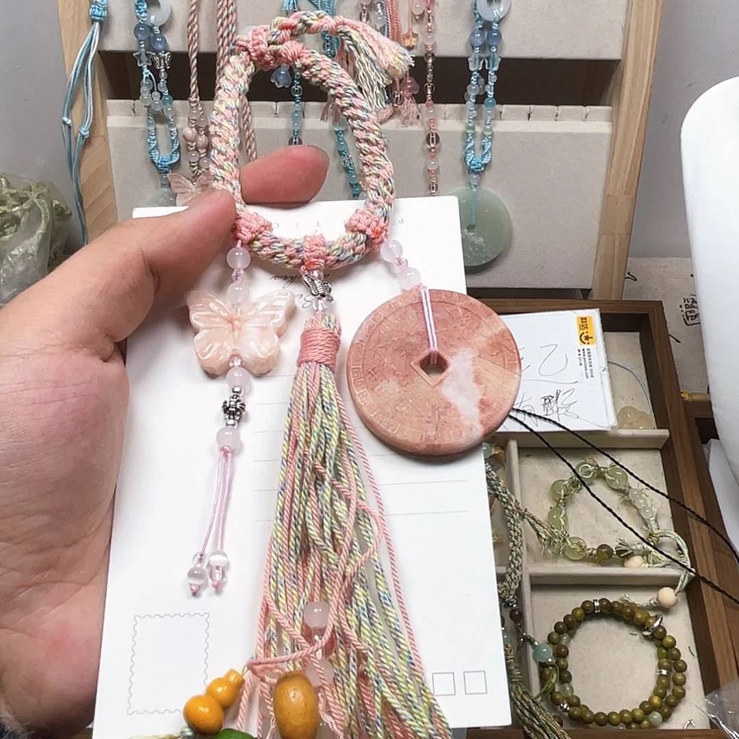 蛇纹石玉合金颈饰