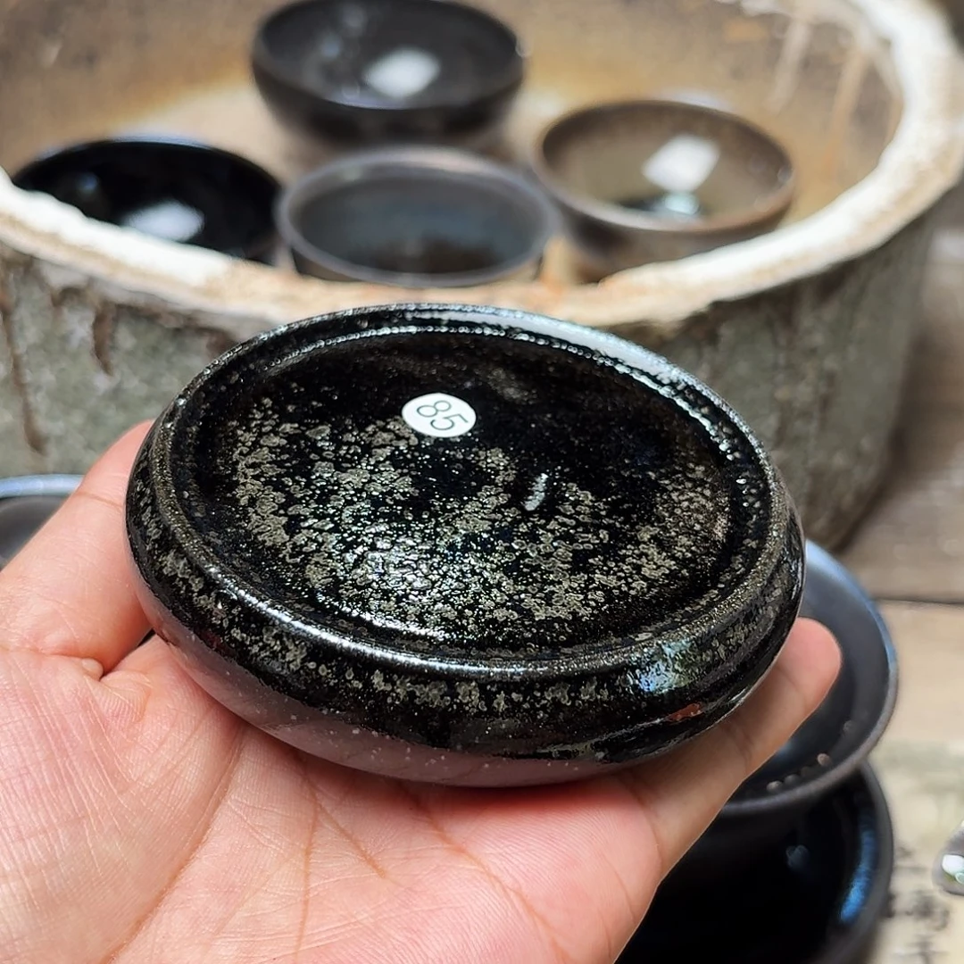 讲***u茶盏义兴龙窑建盏？85微瑕