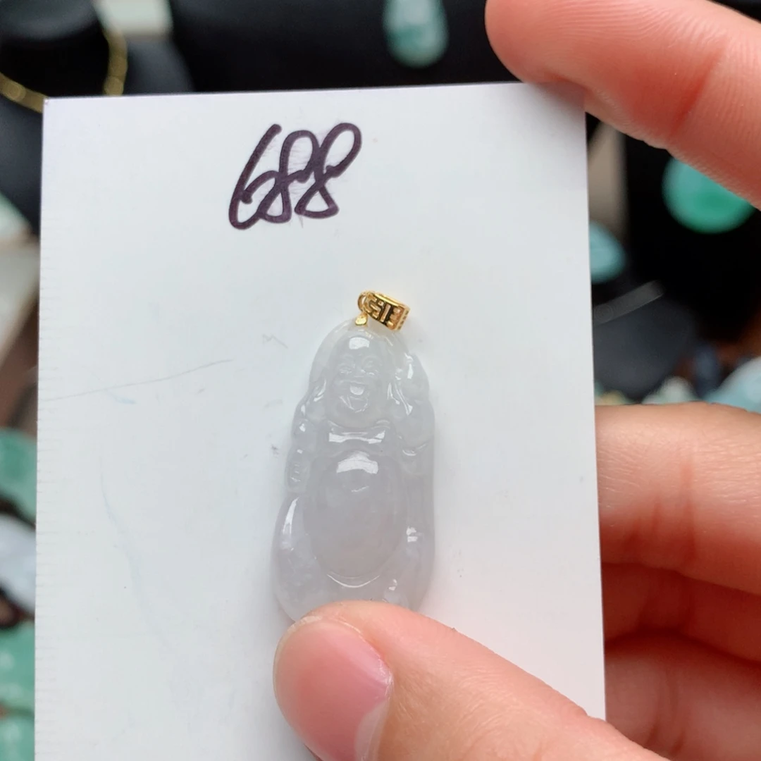 翡翠颈饰银S925镀金镶嵌吊坠