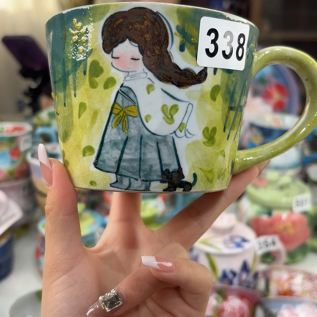 瓷片景德镇手绘高温釉下彩陶瓷茶具