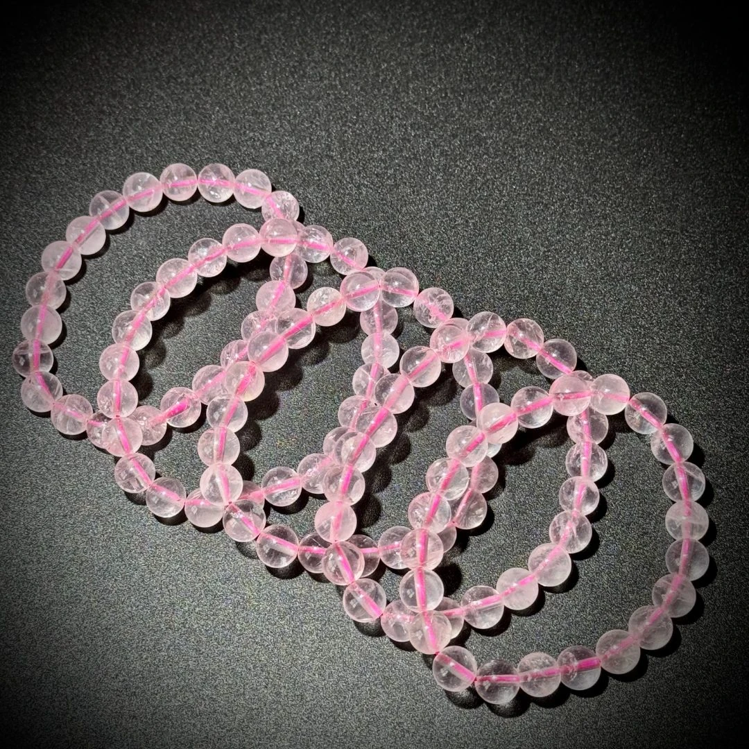 【貝勒爺】s798 “十里樱花”粉水晶素圈手串 （多样性发其一）