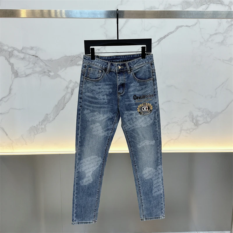 冰希二店.高端欧版男士刺绣牛仔裤百搭帅气时尚裤子2025春季新款