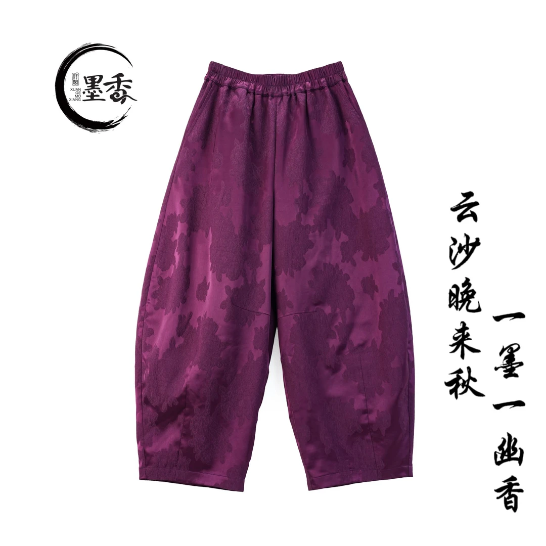 XuanGeMoXiang/轩阁墨香新中式超级百搭显瘦棉裤MX33798