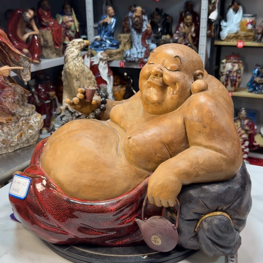 赏***秋石湾窑陶瓷摆件大佛