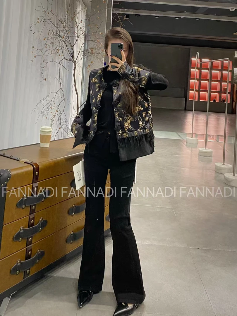 FANNADI【上衣】新中式轻国风重工刺绣设计感两件套小衫 HZ 87197