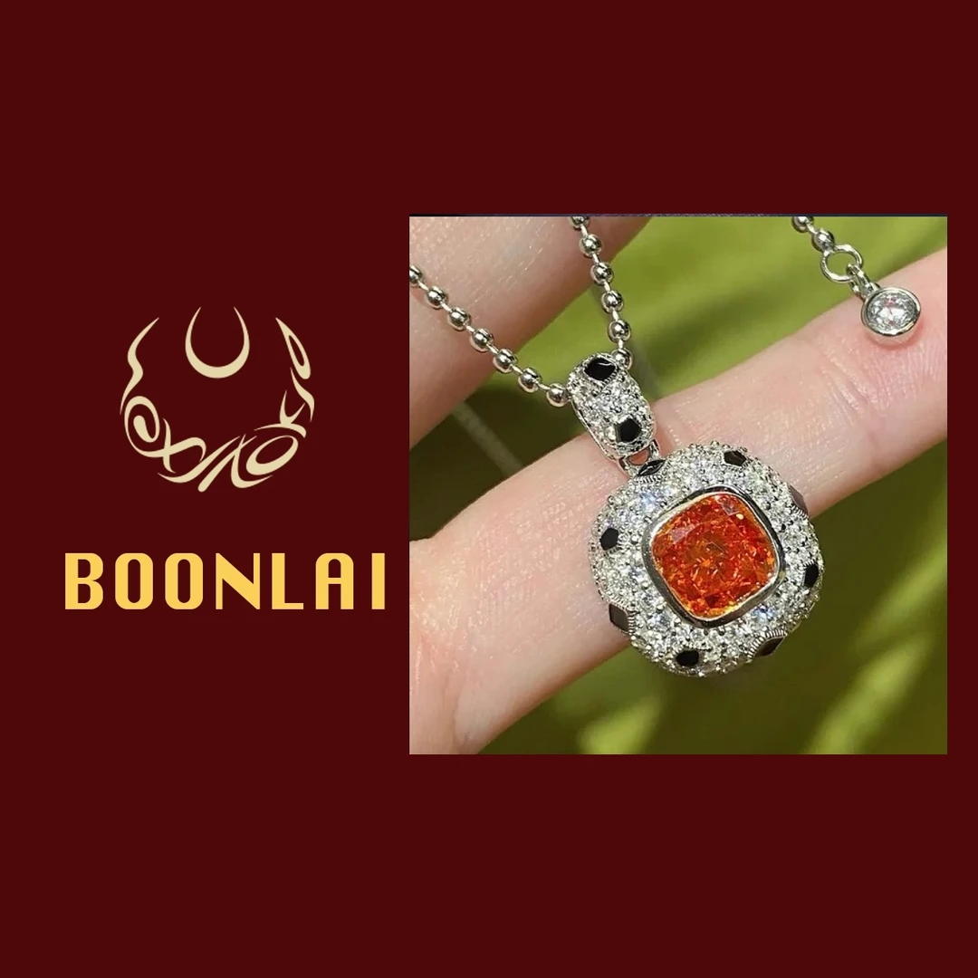 铜合金锆石吊坠 【满七免一】Boonlai橙色锆石豹子简约吊坠1416