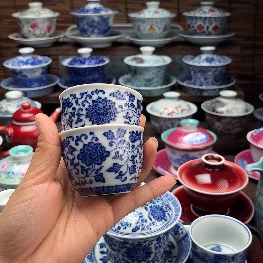 景德镇陶瓷两只缸杯