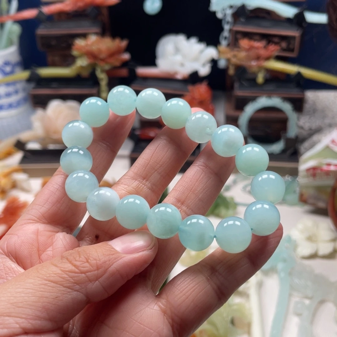 【闪购商品】蛇纹石玉手链未镶嵌棉*糖