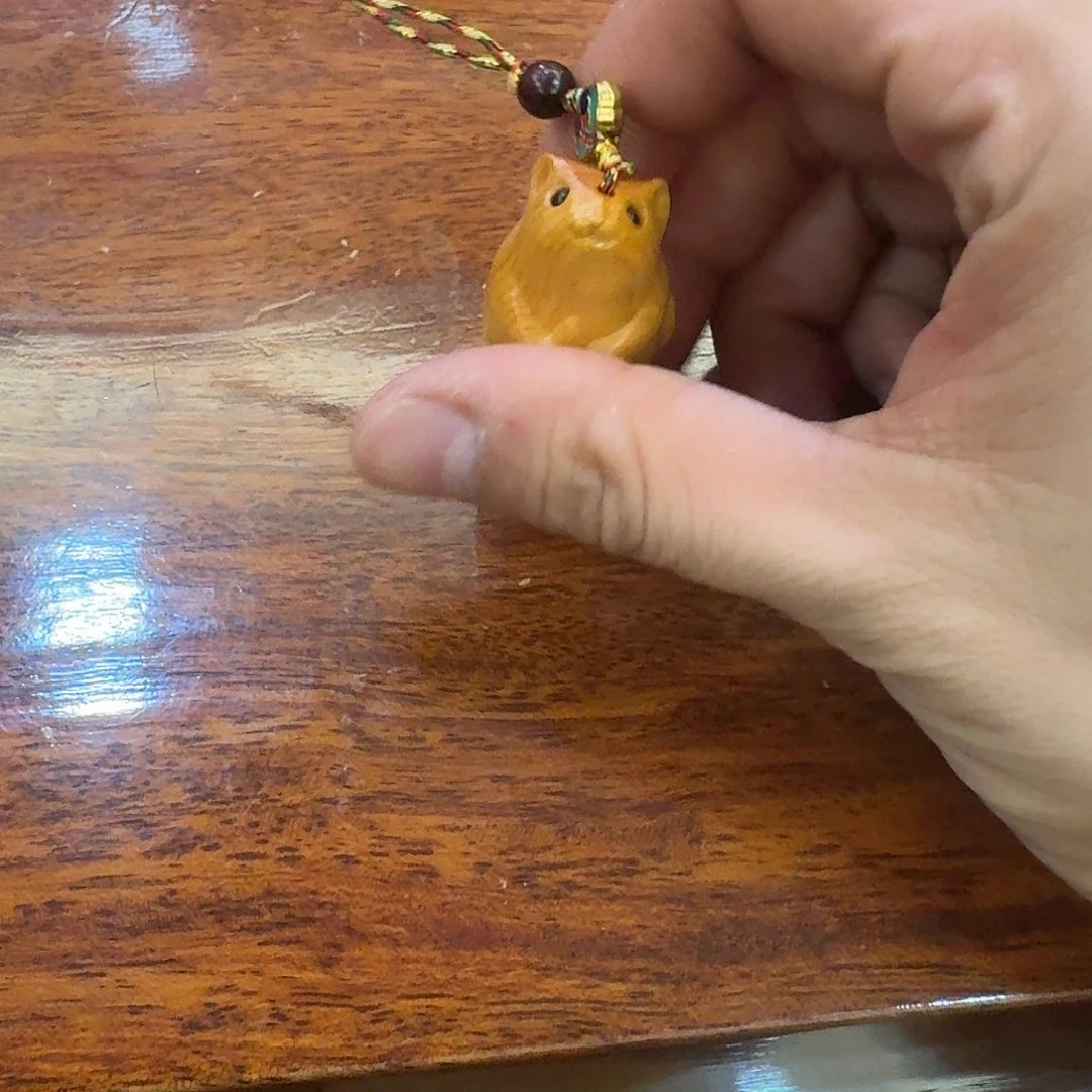 木质非金属檀木老鼠生肖挂件孤品