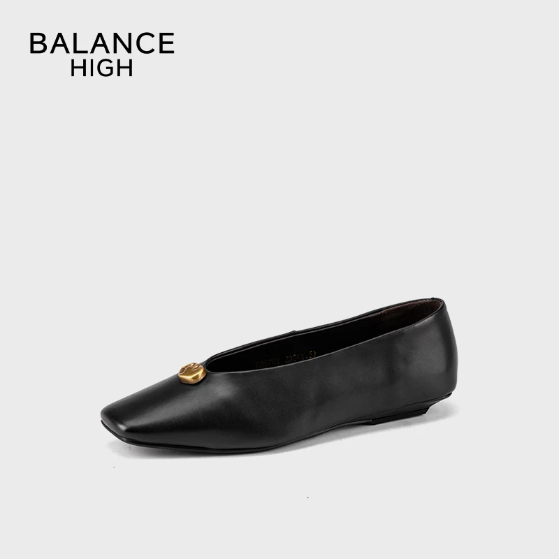 轻奢HIGH BALANCE新款668829奶奶鞋时尚浅口软皮平底鞋B