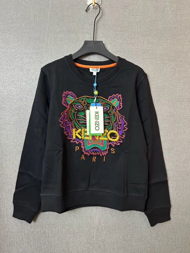 未使用 KENZO/肯佐 黑色虎头卫衣