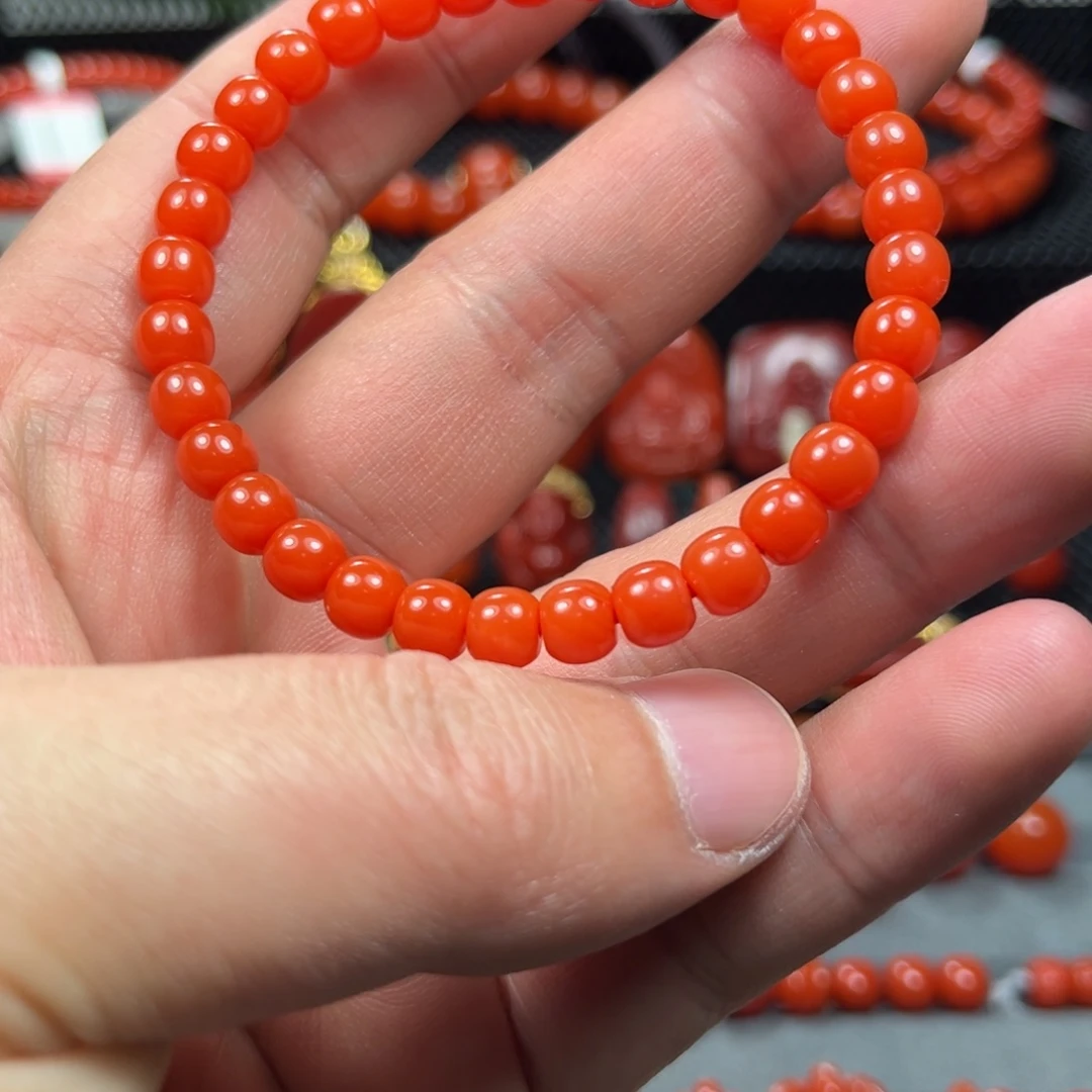 南红玛瑙未镶嵌老型手串