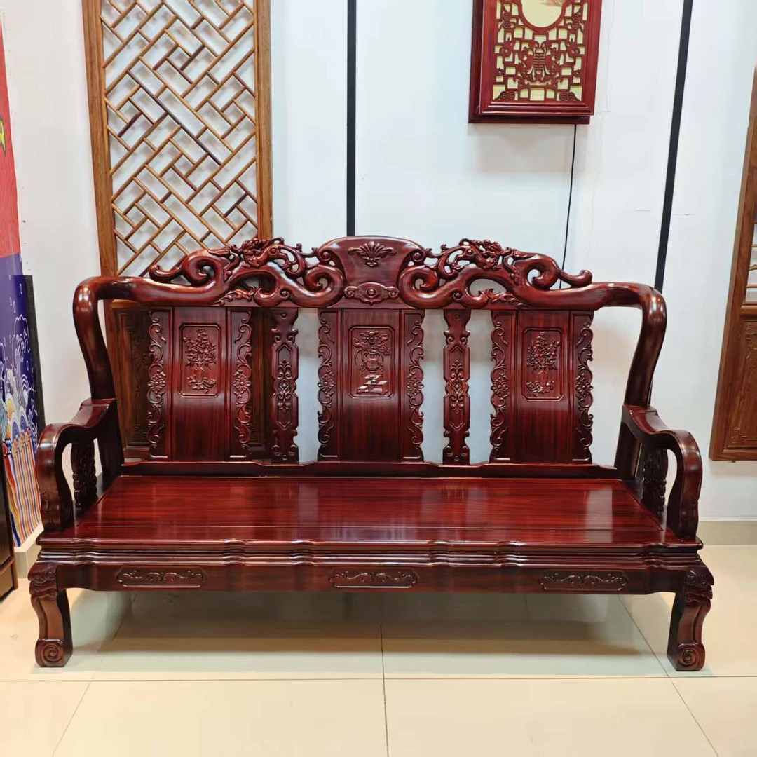 酸枝木 宝瓶战国三人位:长186宽62坐高39背高116