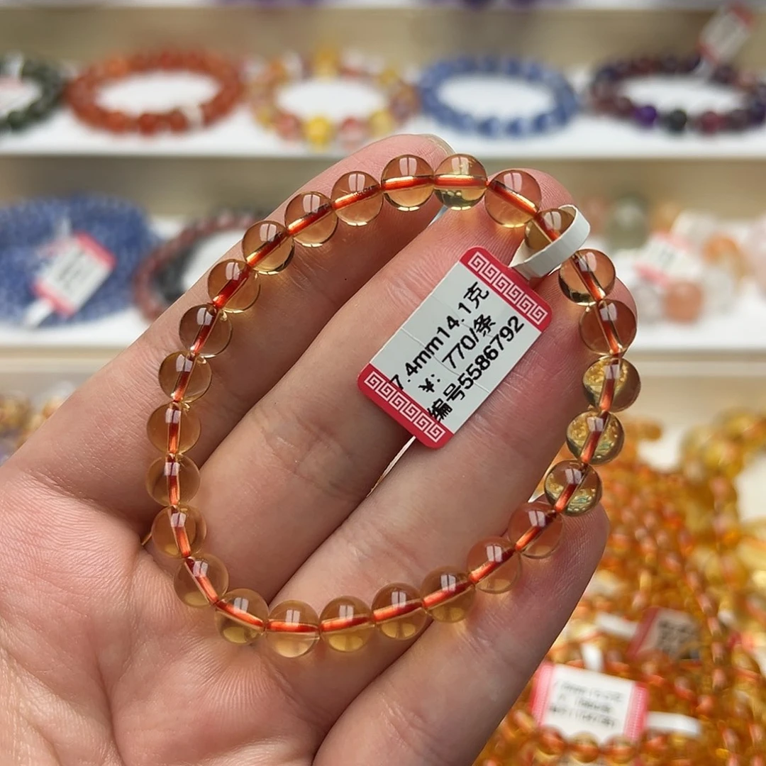 未镶嵌手链黄晶天然黄水晶