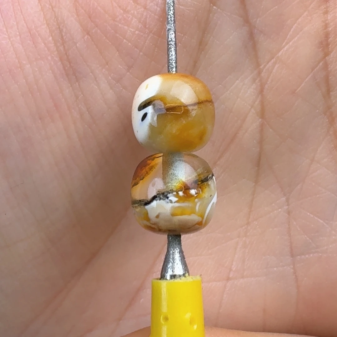 琥珀未镶嵌裸石9mm蜜蜡对珠