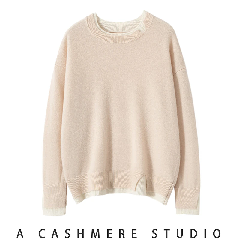 【女装】100%羊毛假两件针织毛衣很好看的羊毛衫大码可以穿到150斤