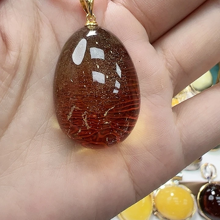 银S925镶嵌琥珀戒指
