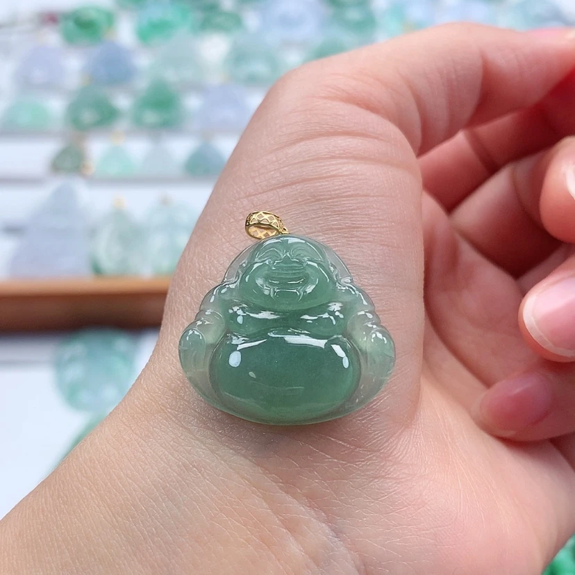 【闪购商品】翡翠吊坠(赠链)18K金镶嵌