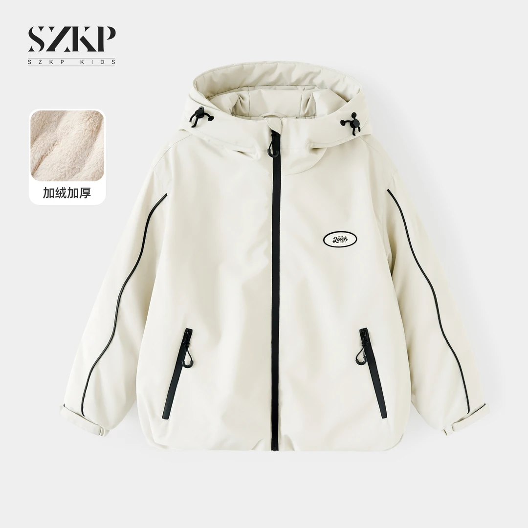 SZKP冬季新款女童保暖上衣中大童休闲时尚儿童棉衣外套HSYD557293