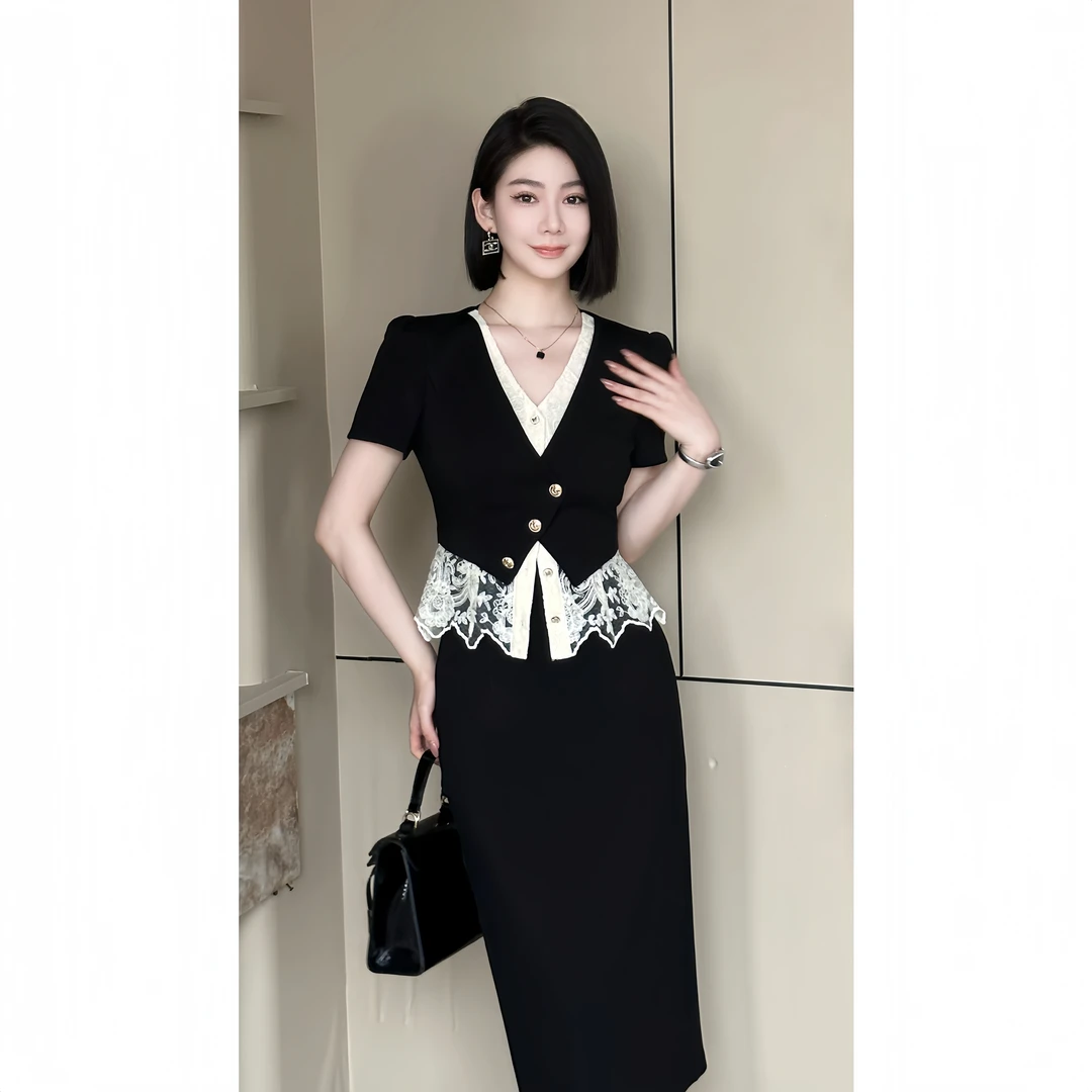 格娜夏季新品高级小众设计感蕾丝高贵典雅气质女装收腰显瘦衬衫