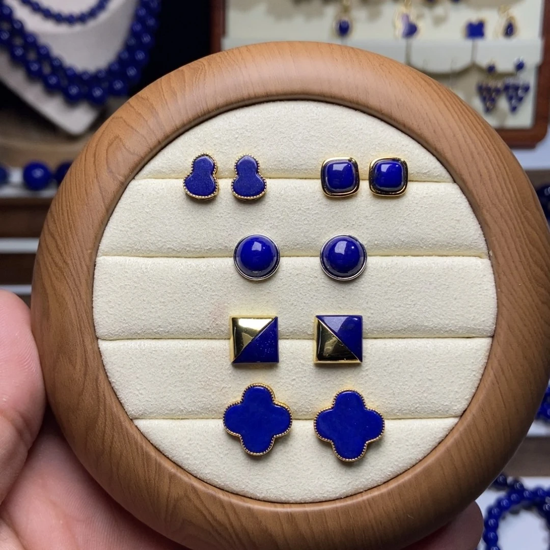 青金石银S925镶嵌耳饰特漏 福利 多样性发一  下单备注款式