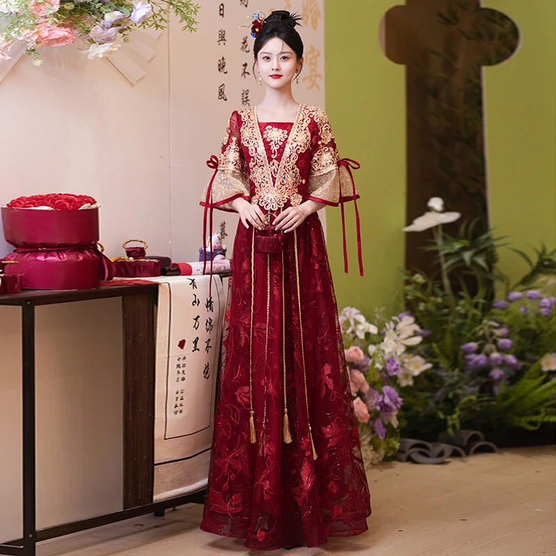 孕妇敬酒服大码胖mm2025新款新娘小个子高腰遮肚中式订婚秀禾服