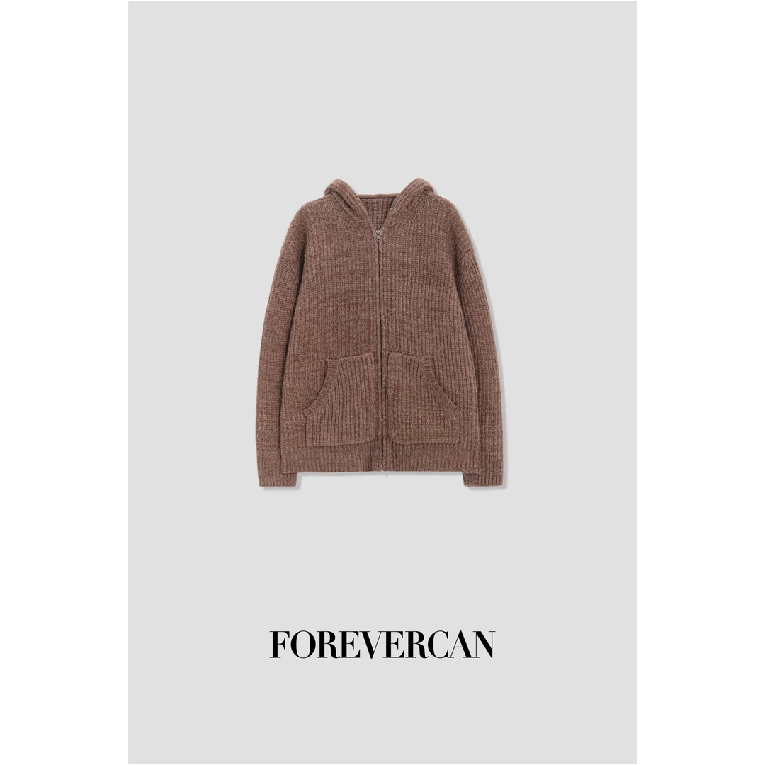 FOREVERCAN“哥伦布”澳洲进口美利诺羊毛复古针织毛衣外套 MY4229