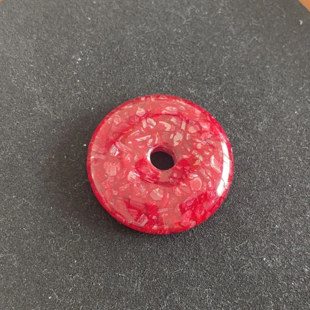 天然辰砂大号平安扣马仙溪