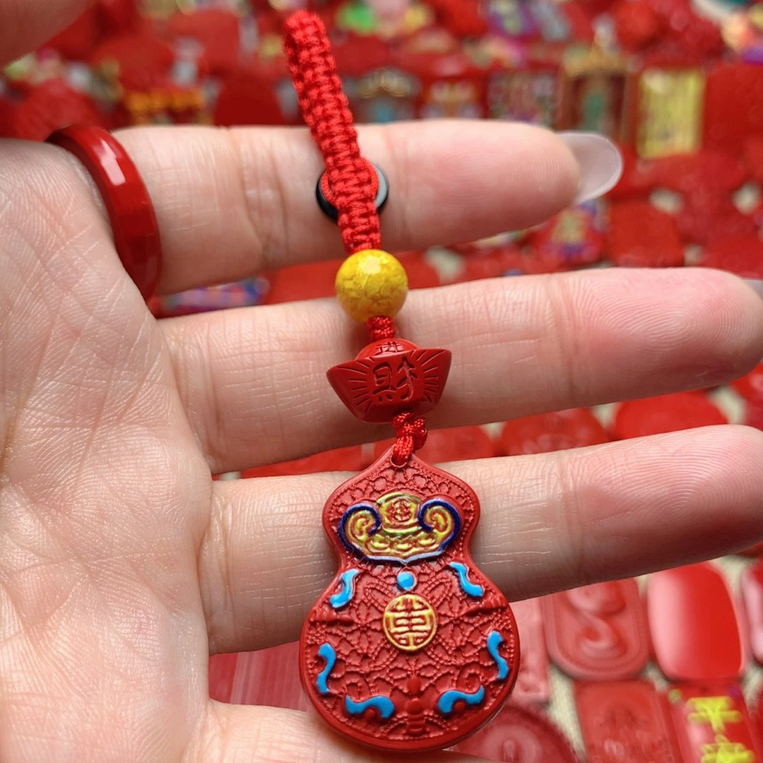 天然辰砂工艺品朱砂钥匙扣