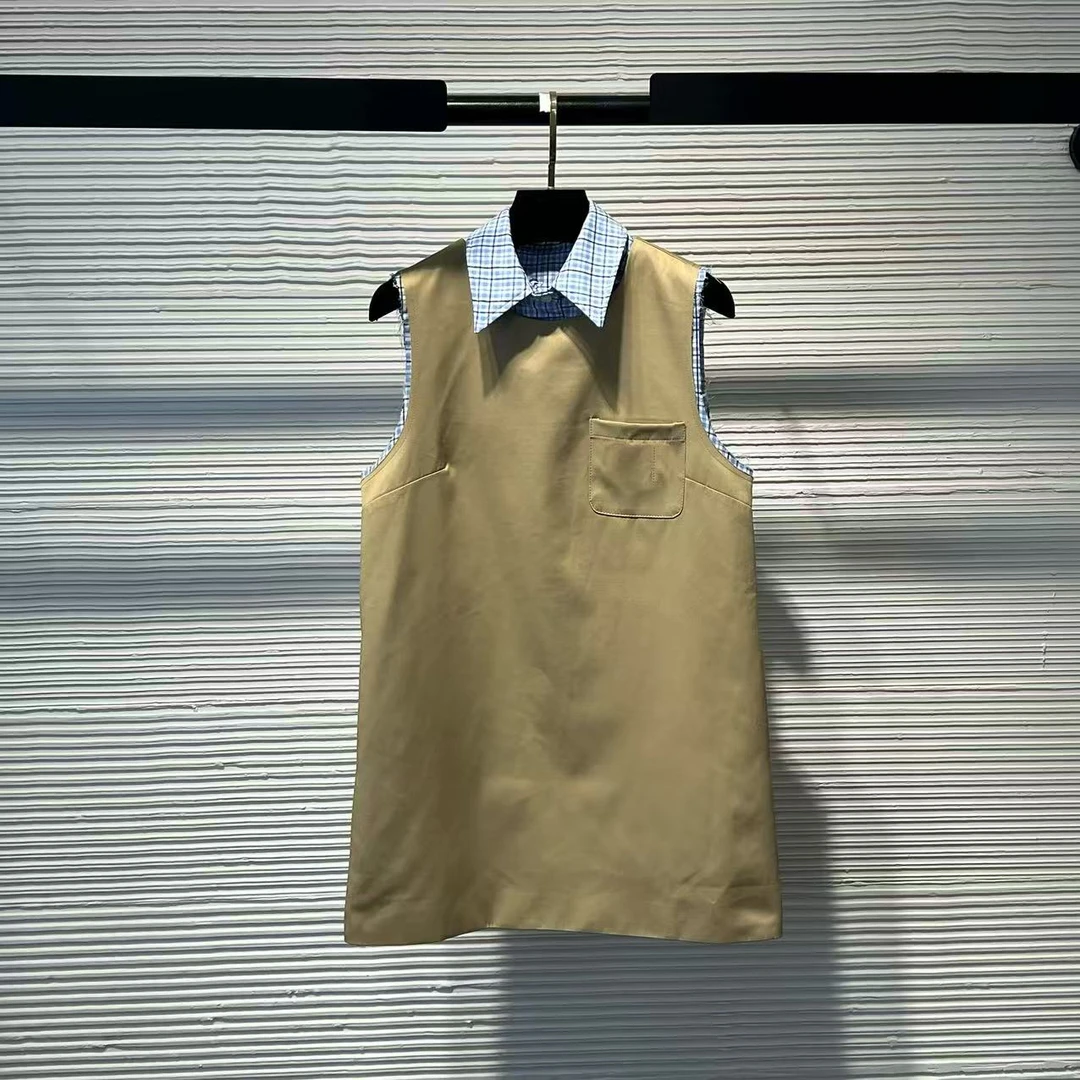 DY 25缪风早春新款文艺风格纹拼接假两件设计连衣裙A129