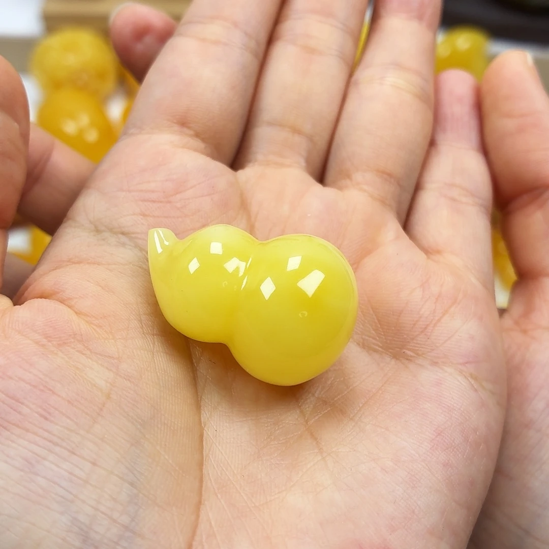 蜜蜡未镶嵌颈饰焦皮浓蜡妖花葫芦