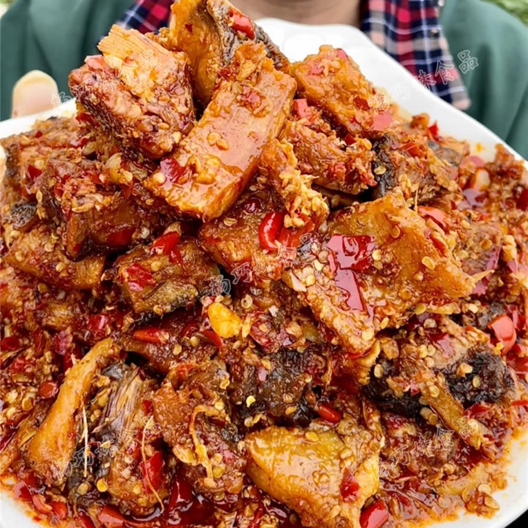 杨巧妹酒糟腊鱼块江西美食开盖即食下饭菜香辣鱼辣酱380克罐装