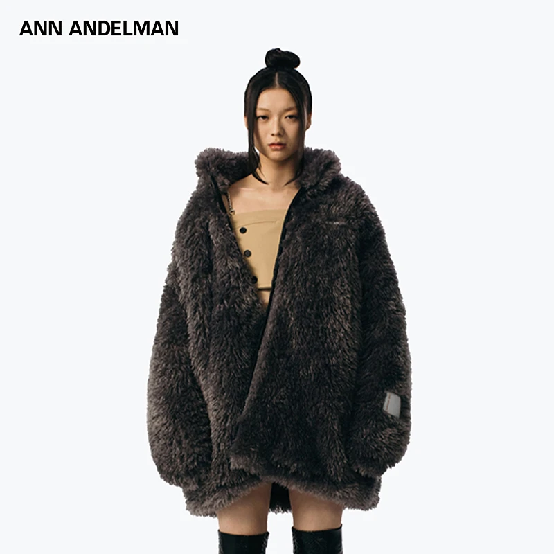 ANN ANDELMAN冬季毛绒保暖棉服女中长毛外套