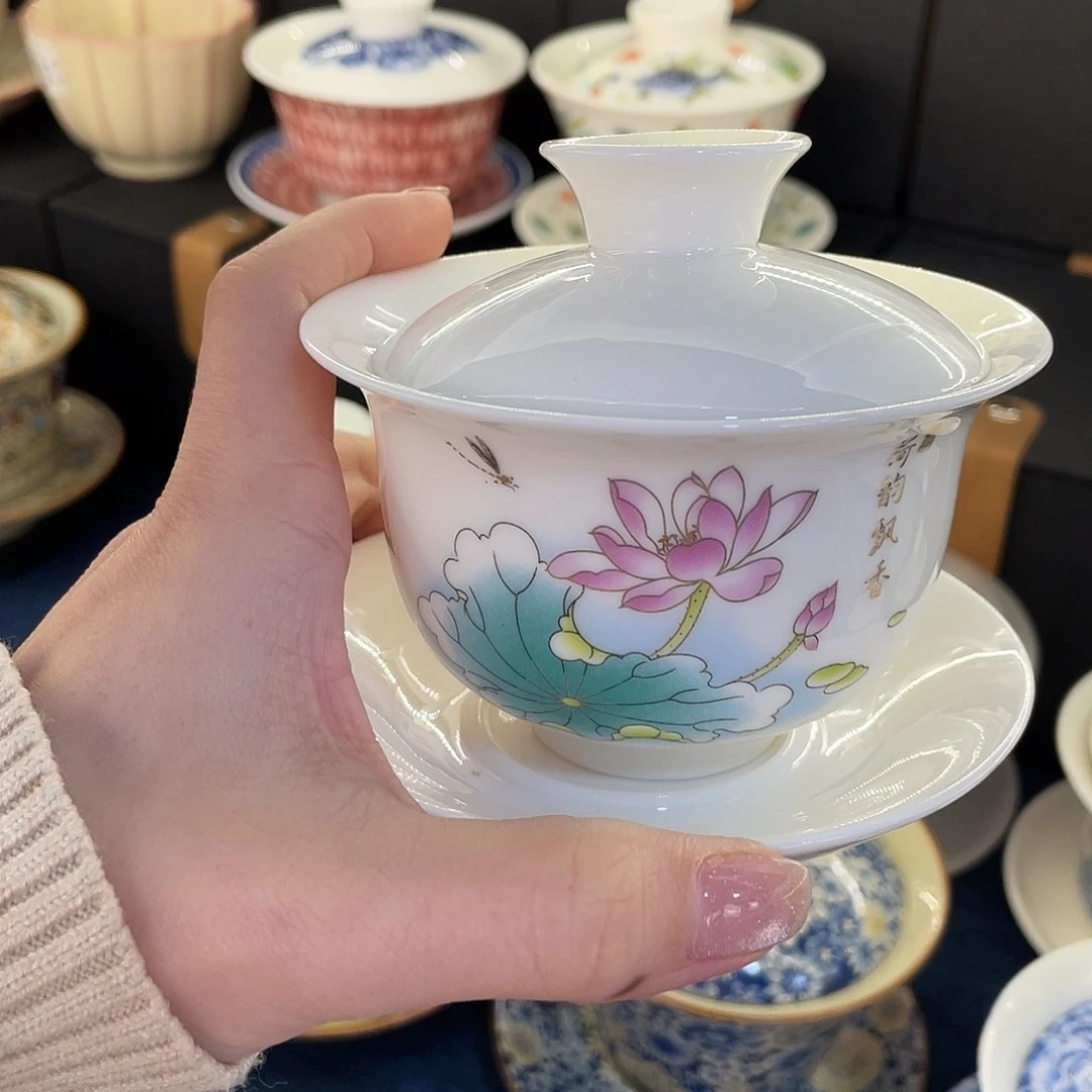 陶景德陶瓷盖碗茶具