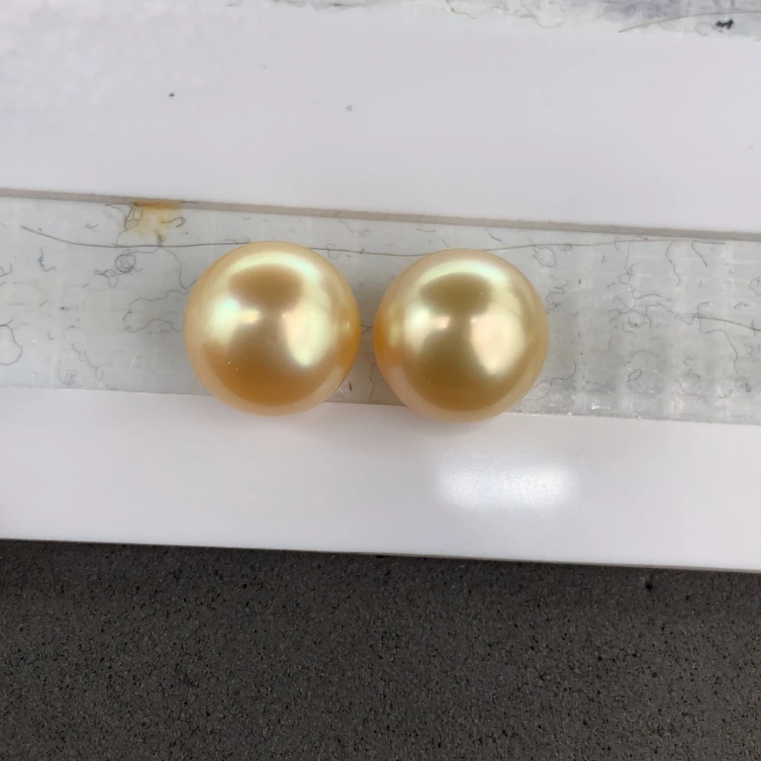 定制海水珍珠未镶嵌裸珠金珠11-12