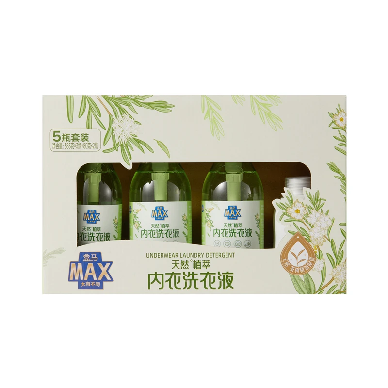 盒马MAX 天然植萃内衣洗衣液  385g*3+80g*2
