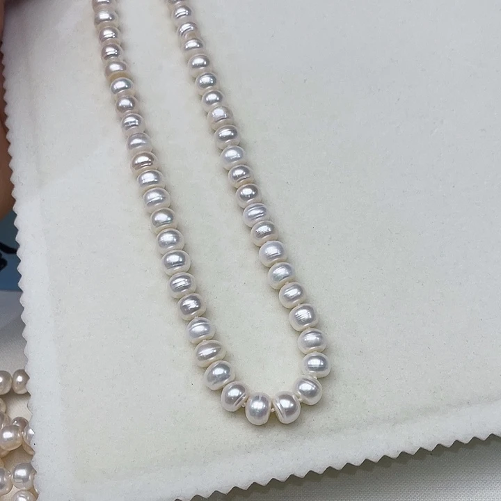 淡水珍珠颈饰未镶嵌卡8➕极光白炫彩平安扣