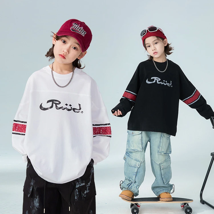 长袖男童纯棉打底衫中大童春秋2025新款时尚圆领休闲T恤/KK6277